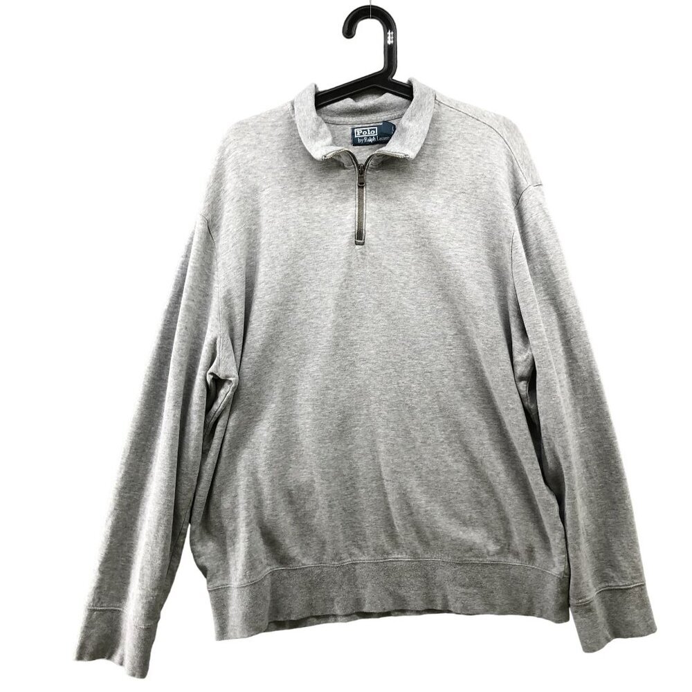 Polo Ralph Lauren 1/4 Zip Pullover Sweatshirt Mens XL Gray Sweater Classic